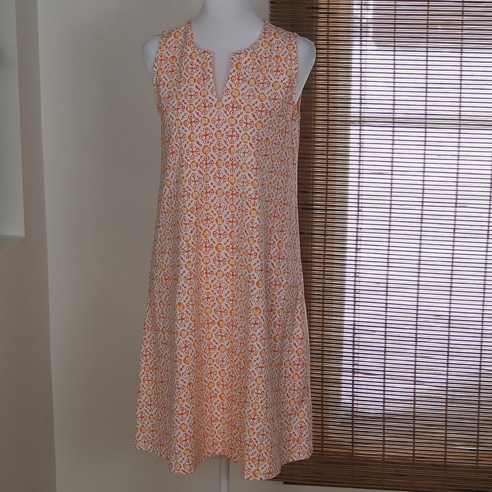 J. McLaughlin Catalina Cloth Sleeveless Tank Dress Women's Sz Small‎ Red Orange